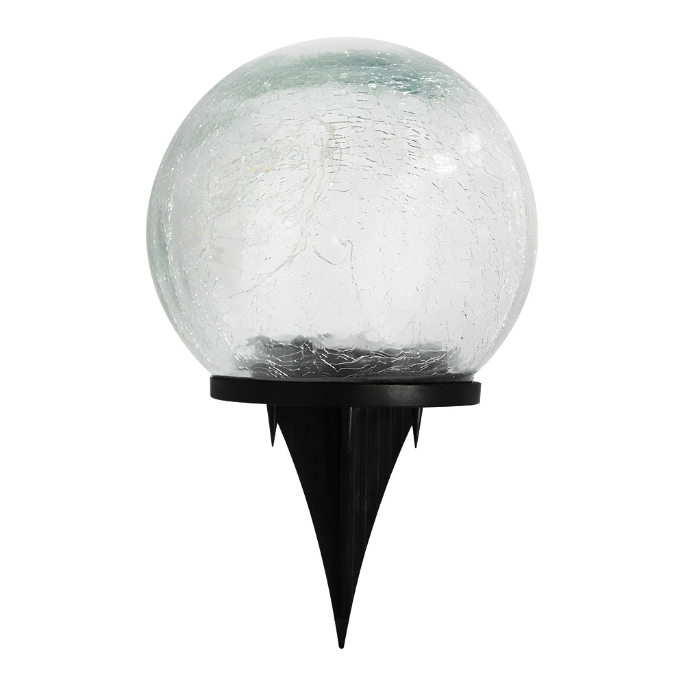 LUMIRO Outdoor Cracked Glass Garden Solar Ball Light - 15 cm