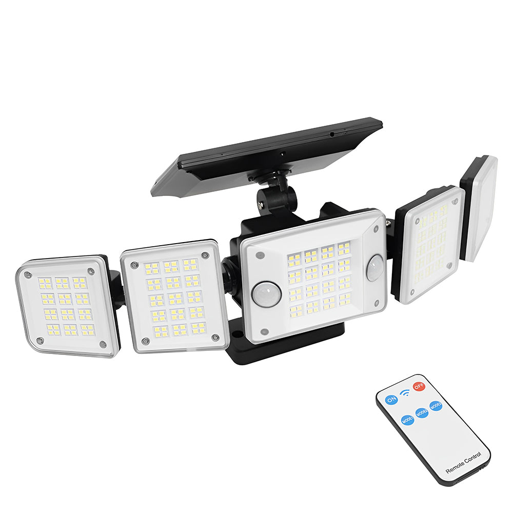 LUMIRO Solar Security Light with Adjustable Head and Motion Sensor - Waterproof Outdoor Wall Light