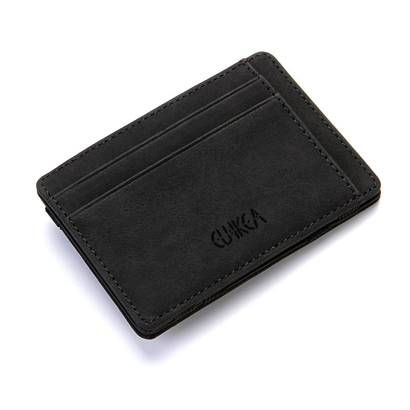 4 Card Slots Ultra Thin Bi-Fold Magic Wallet with Zipper for Men