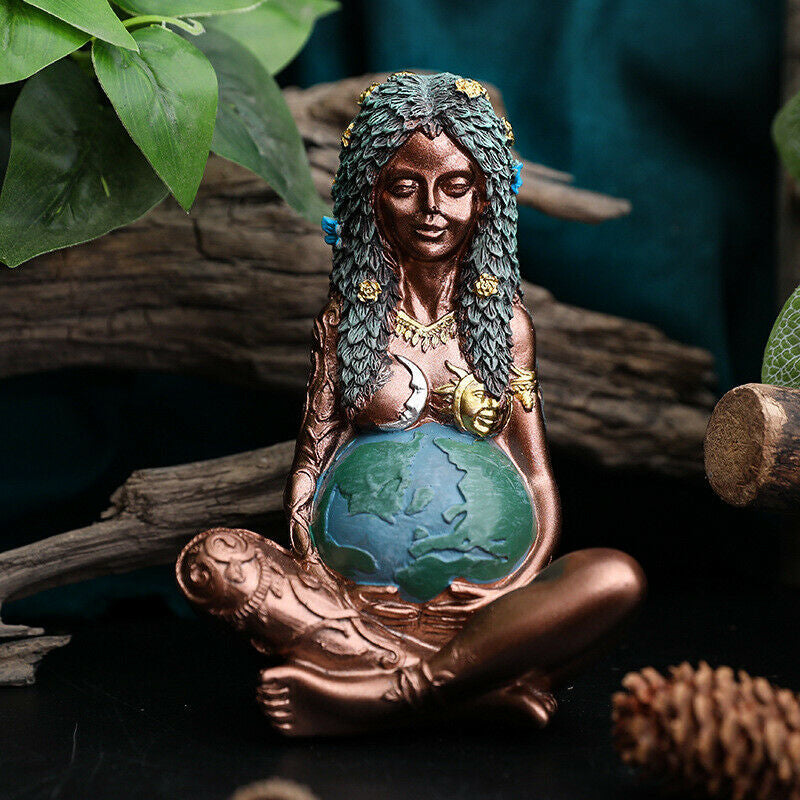 Mother Earth Goddess Art Statue Figurine for Home Decor Garden Ornament