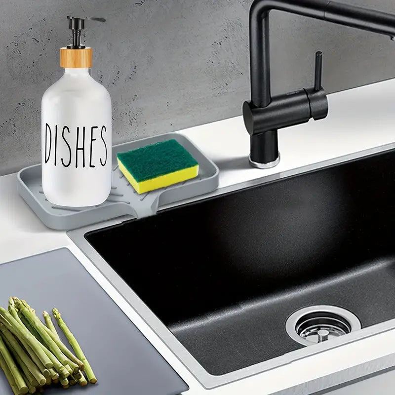 Free Punch Silicone Drain Soap Box Anti-slip Sink Tray