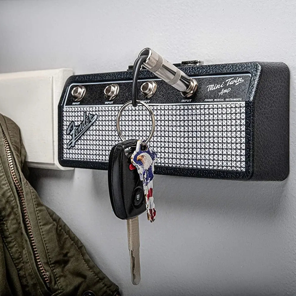 Blues Music Storage Jack Rack Vintage Amplifier Wall Keychain