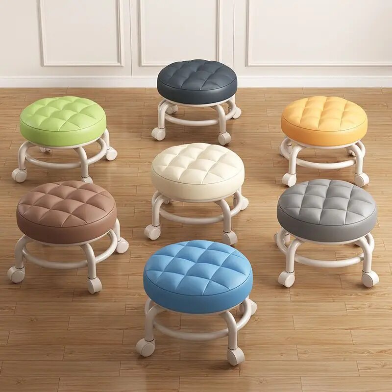 Multi-Functional Pulley Low Stool with Universal Wheels