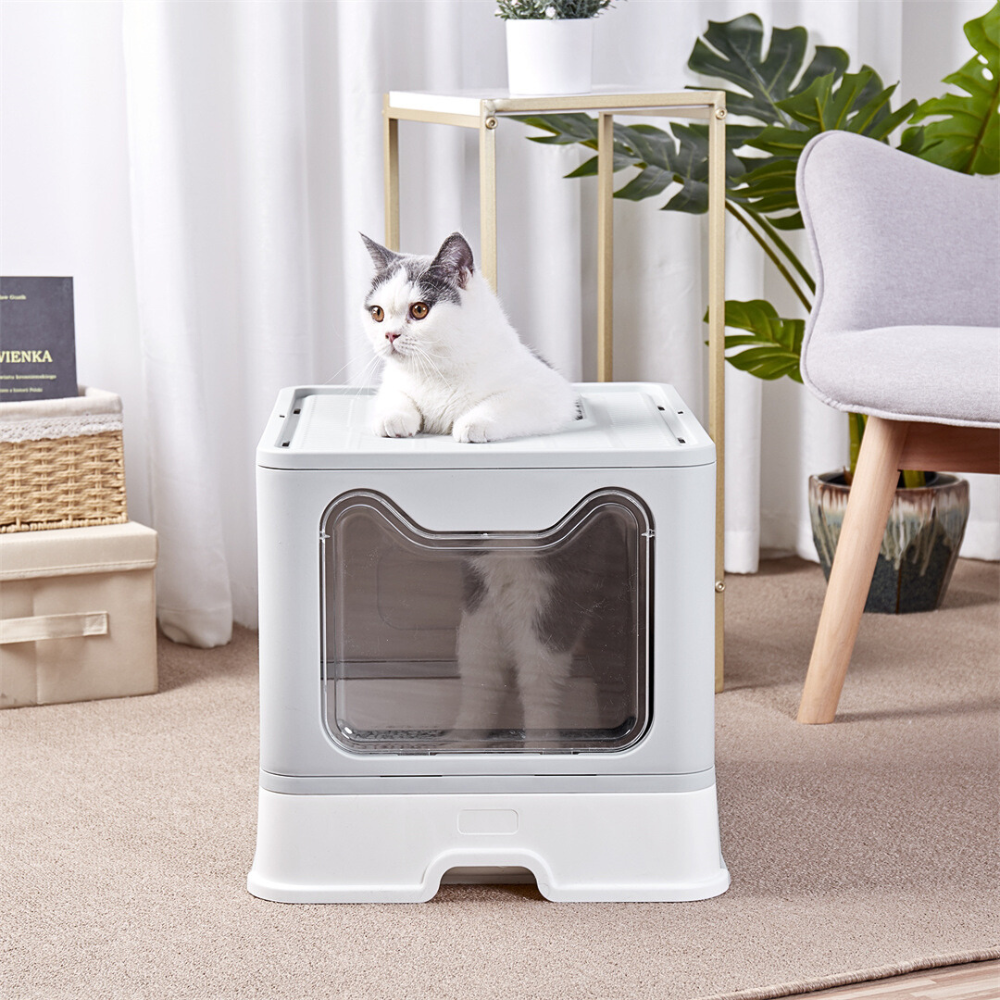 Tidy Cat Litter Box Enclosure with Portable Scoop Drawer