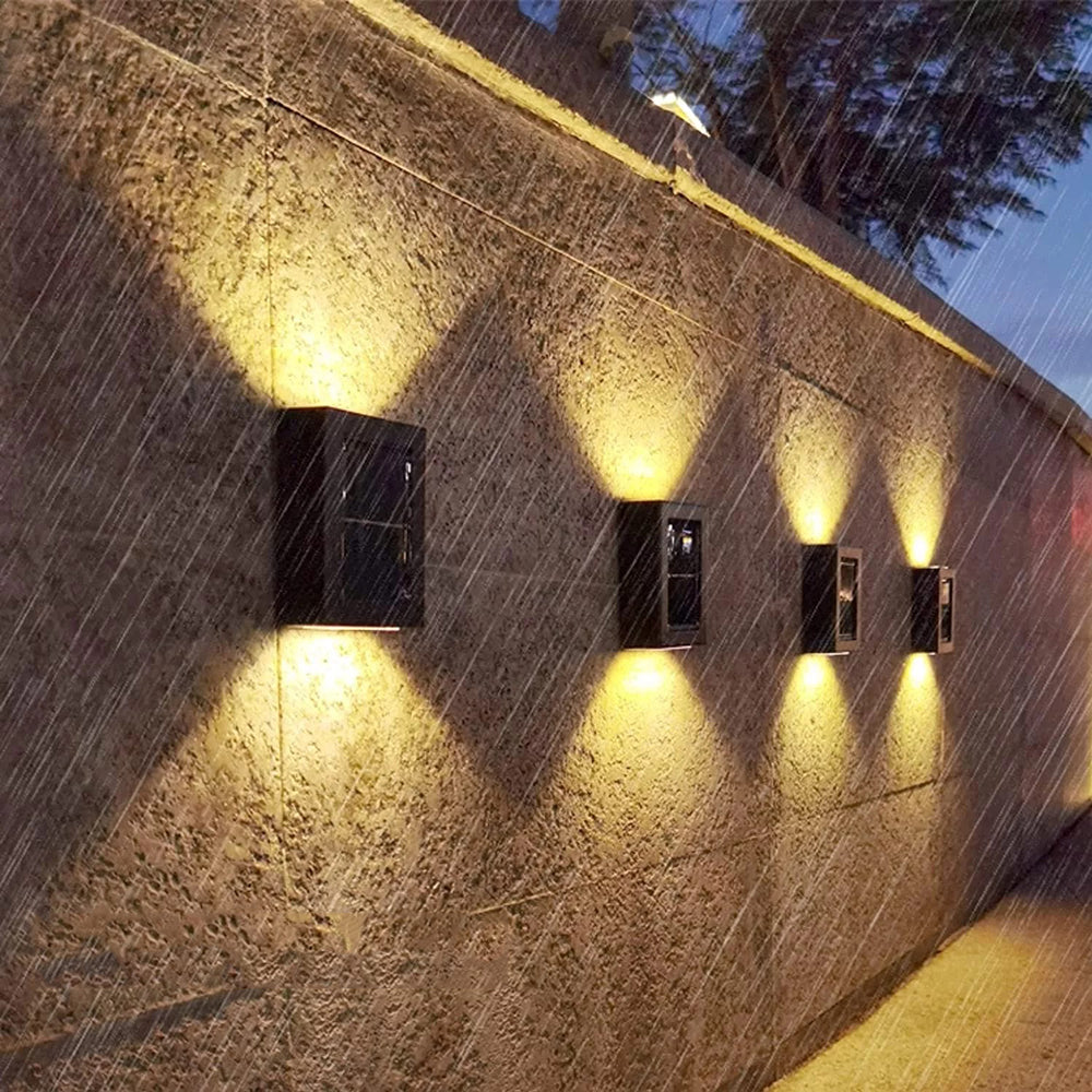 Solar Powered Up and Down Spot Lights Outdoor Wall Light