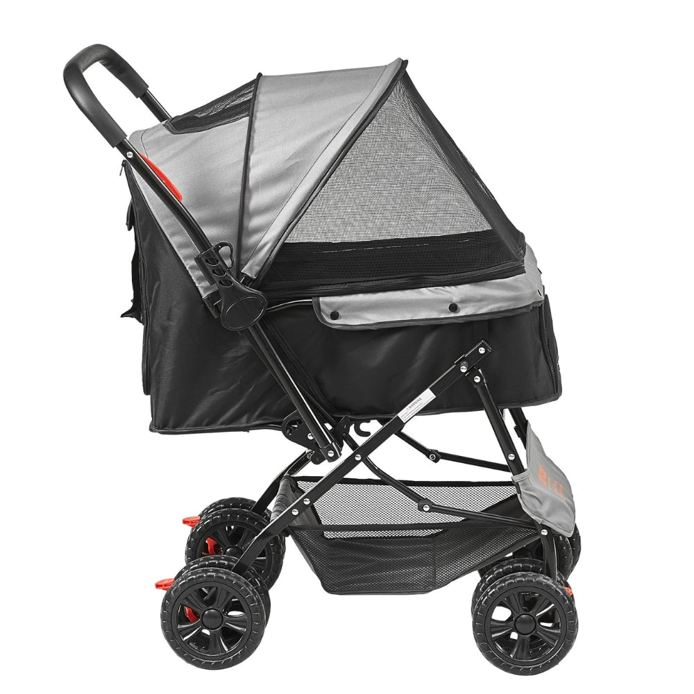 Premium Rotating Pet Stroller for Easy Travel with Brakes Pad and Cup Holder