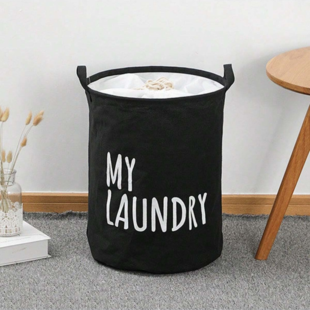 Foldable Drawstring Laundry Basket Large Capacity Waterproof Clothes Storage Basket For Home Bathroom Organizer