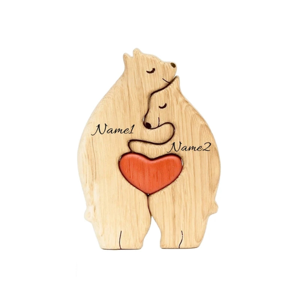 Personalized Art Wooden Bear Family Puzzle Home Decoration