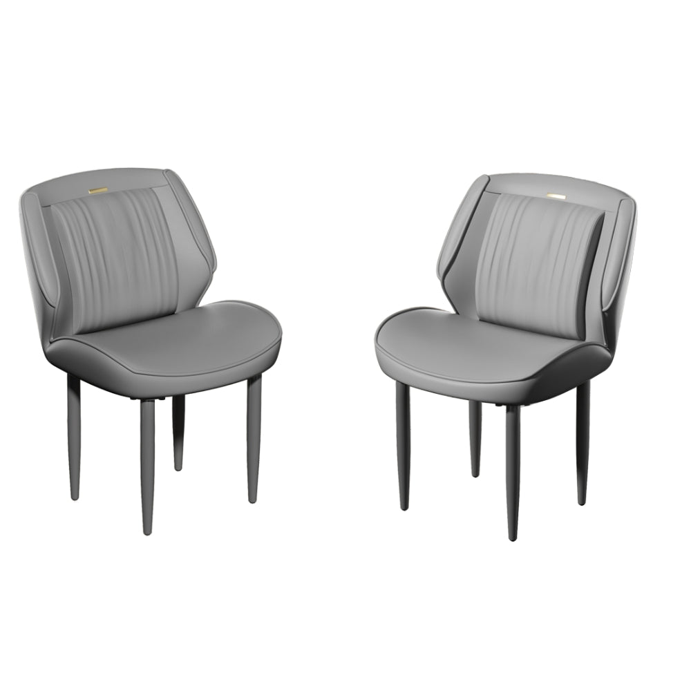 Modern Armless Leisure Chairs Microfiber Silicone Leather Dining Table Chairs