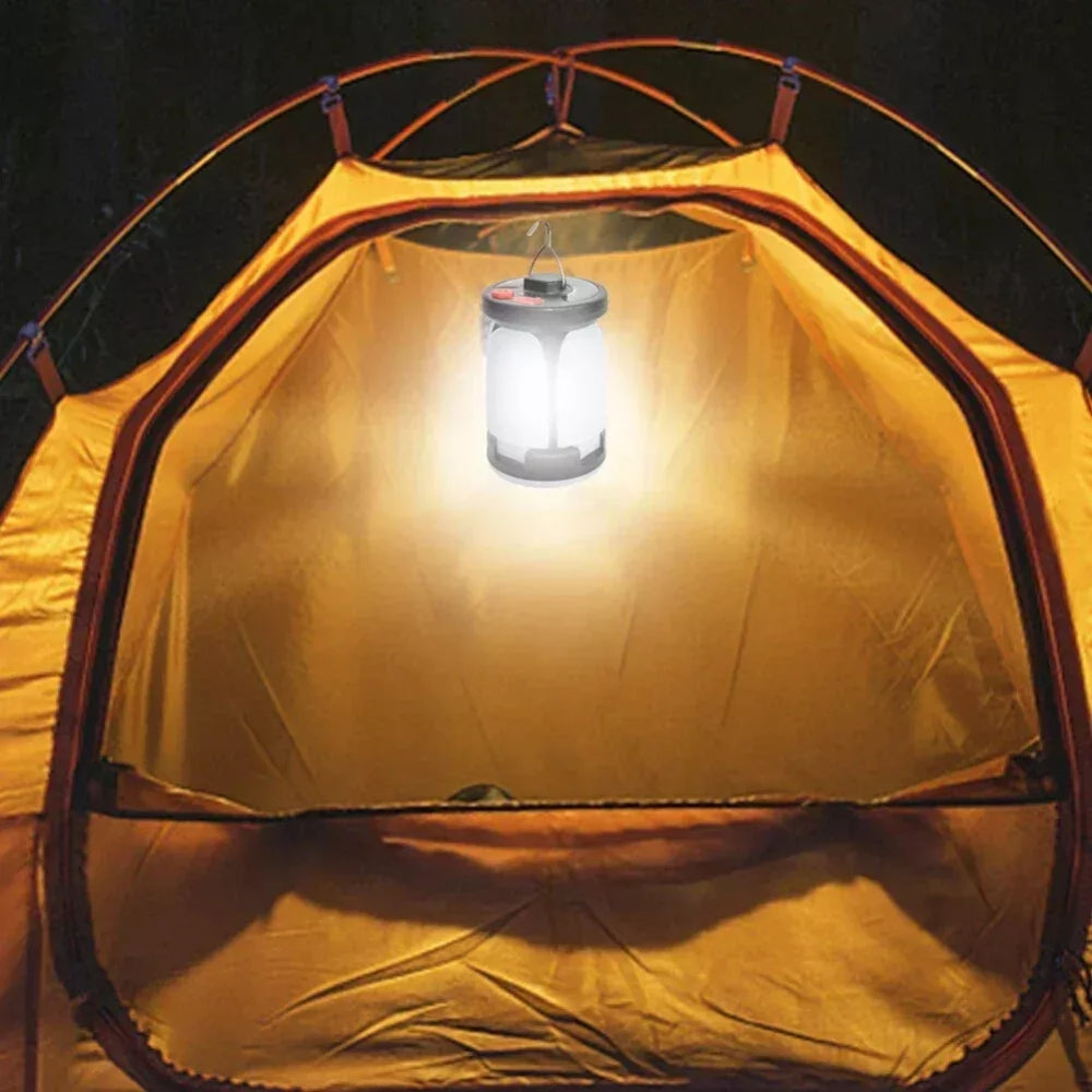 Solar LED Camping Lantern Rechargeable Power Bank Foldable Light Modes