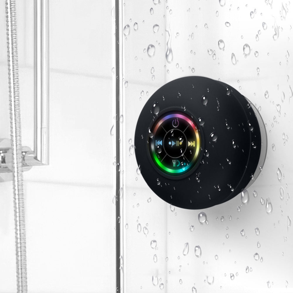 Portable Bluetooth Speaker with LED Waterproof Suction Cup Stereo Sound