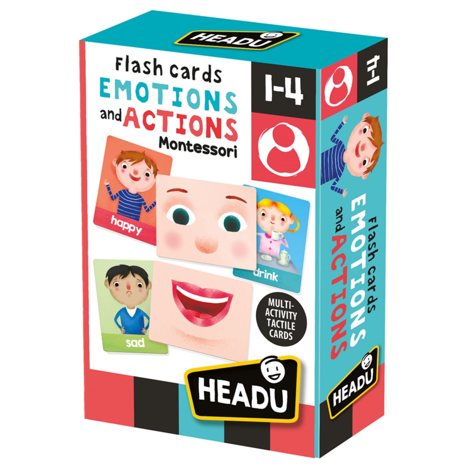 Headu Montessori Flashcards Emotions and Actions Learning Set for Kids
