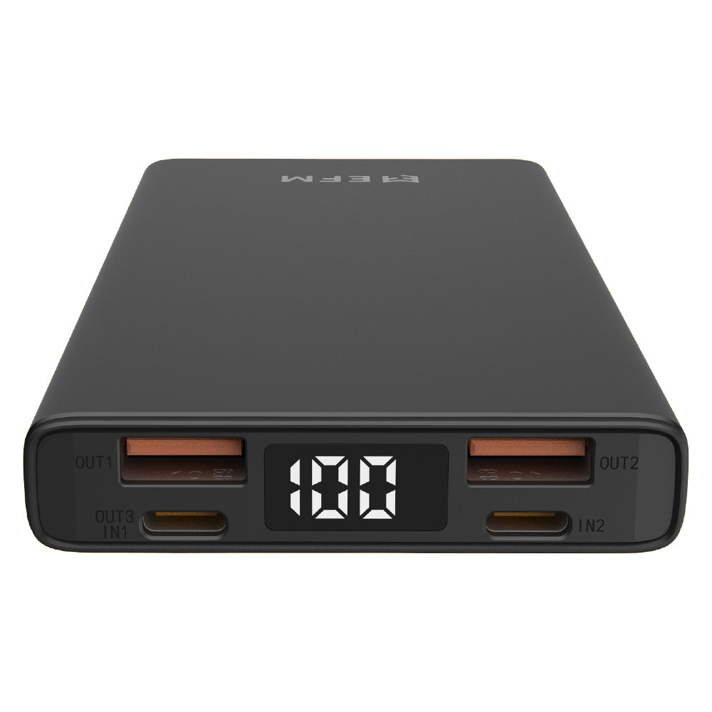 EFM 10 000mAh Digital Power BankWith 20W Output - Black