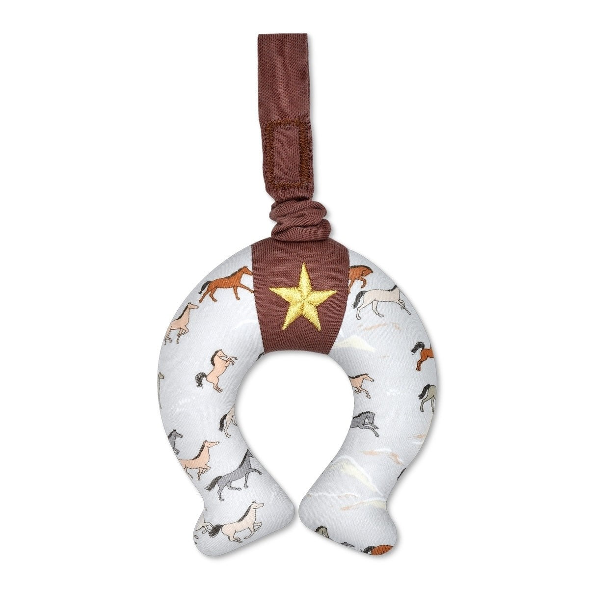 Apple Park Wild Horses Horseshoe Stroller Toy Organic Baby Travel Toy
