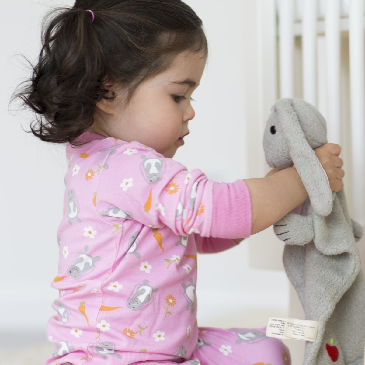 Apple Park Bunny Blankie Back Card Organic Baby Security Blanket Gift Set