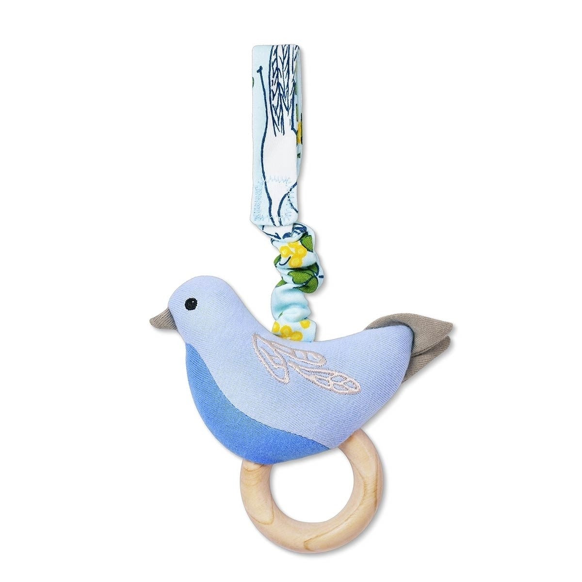 Apple Park Enchanted Leaves Stroller Toy Blue Organic Sensory Toy for Babies