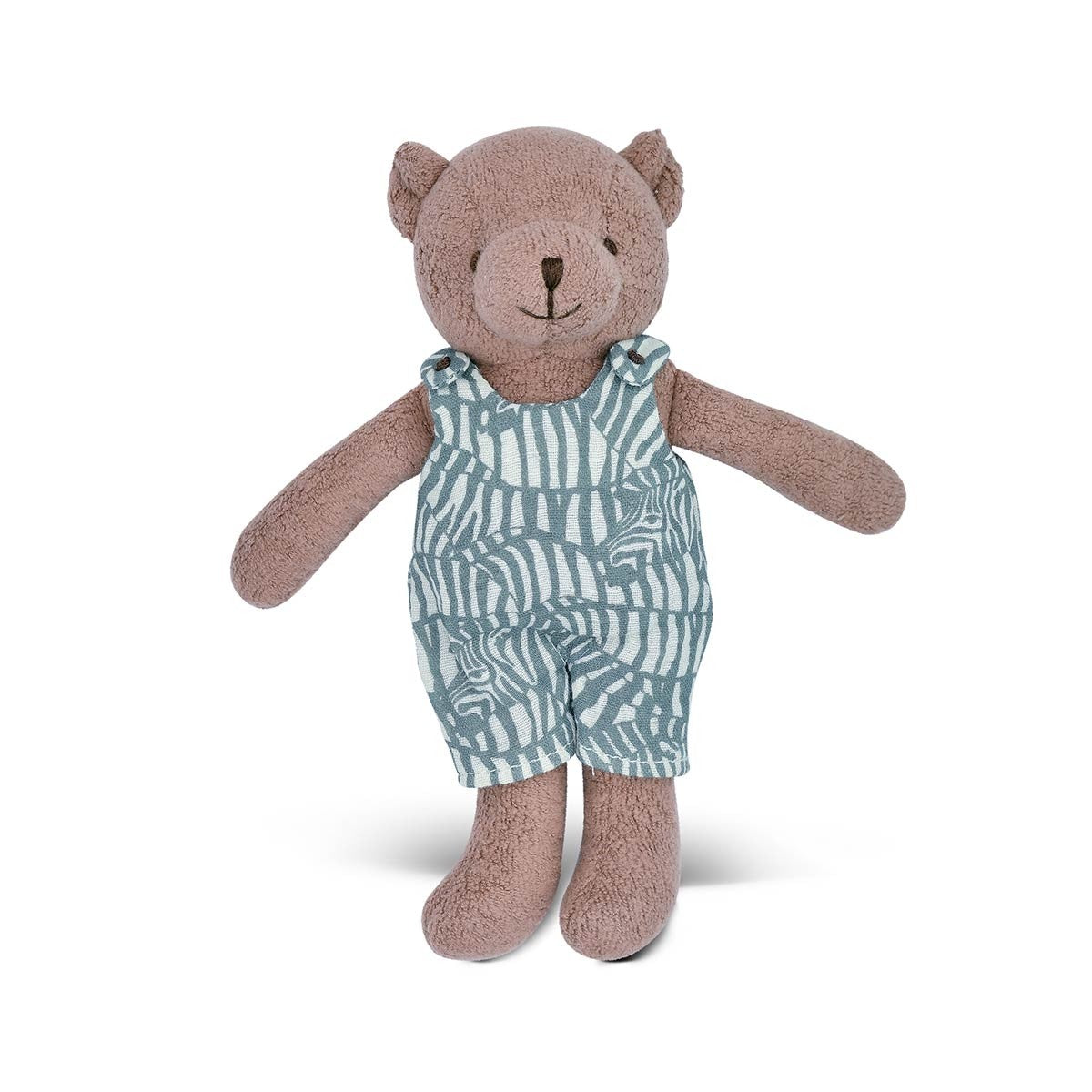 Apple Park Zebra Print Bear Cocoa Organic Plush Toy for Babies and Toddlers