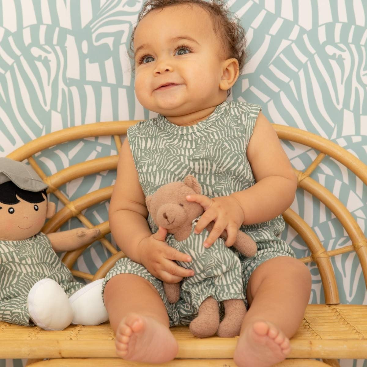 Apple Park Zebra Print Muslin Coverall Organic Baby One-Piece Outfit