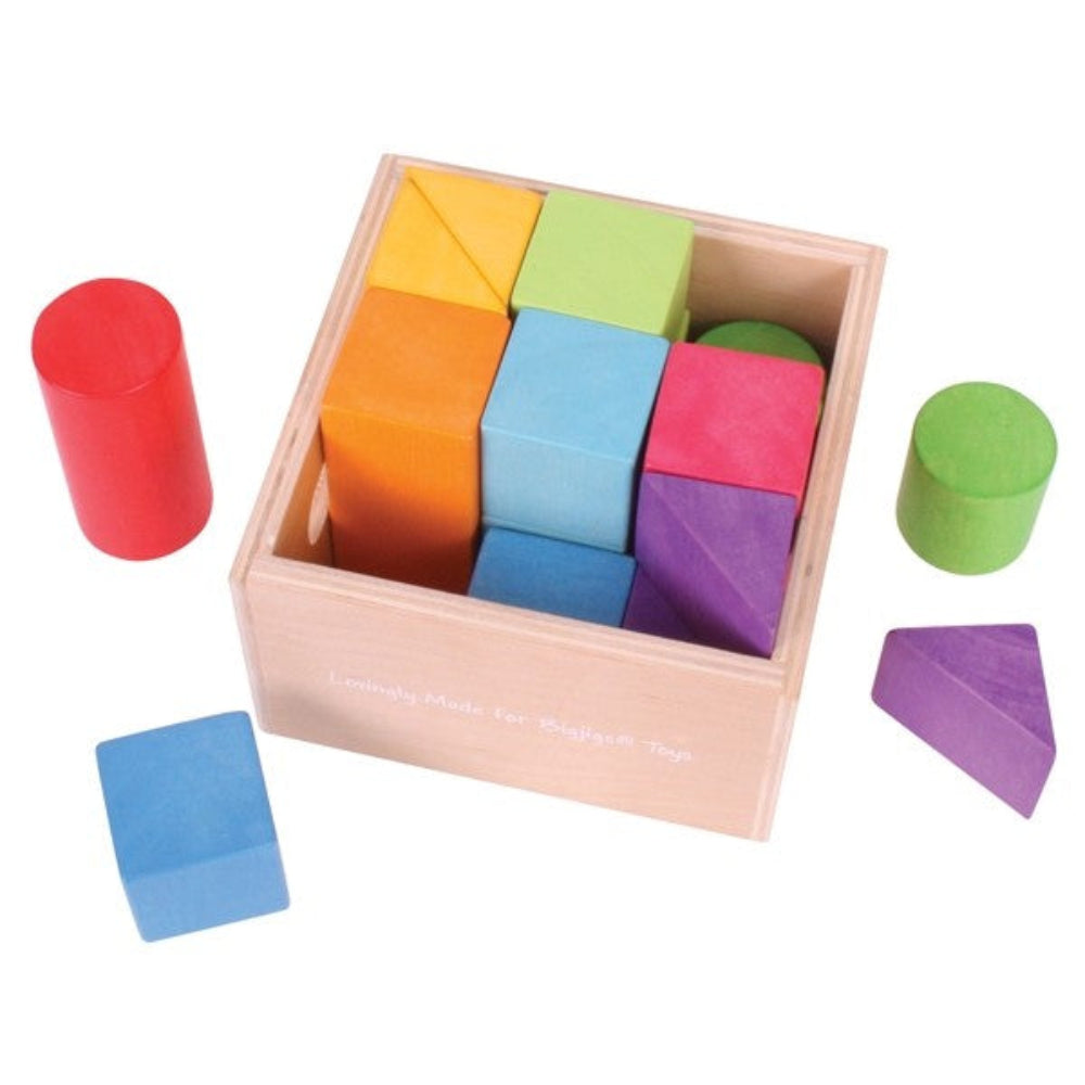 Bigjigs Toys Wooden First Building Construction Blocks Set for Toddlers