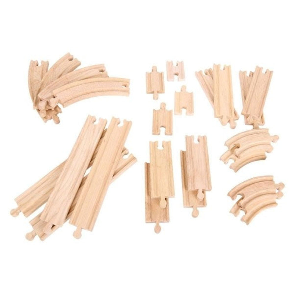Bigjigs Rail Curves and Straights Expansion Pack Wooden Train Track Set