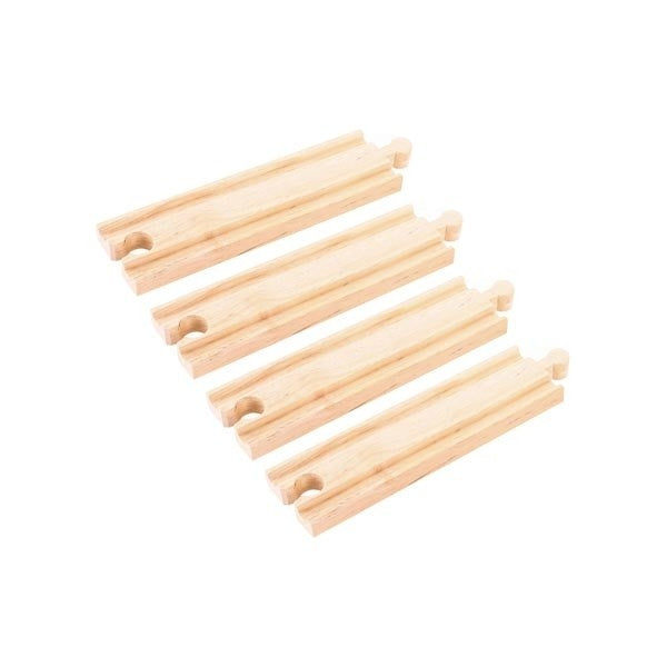 Bigjigs Rail Medium Straights Track Wooden Train Track Expansion Set