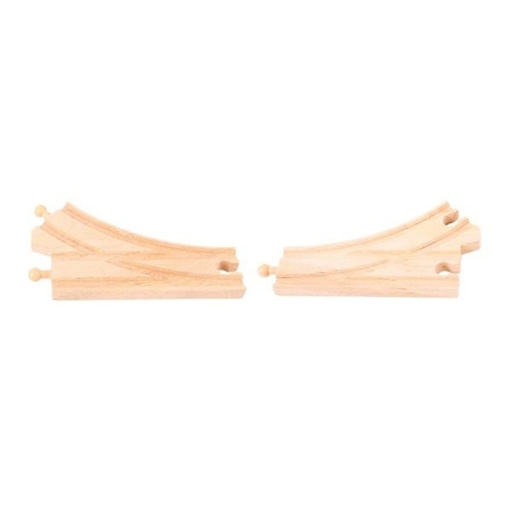 Bigjigs Rail Curved Points Expansion Pack Wooden Train Track Accessory