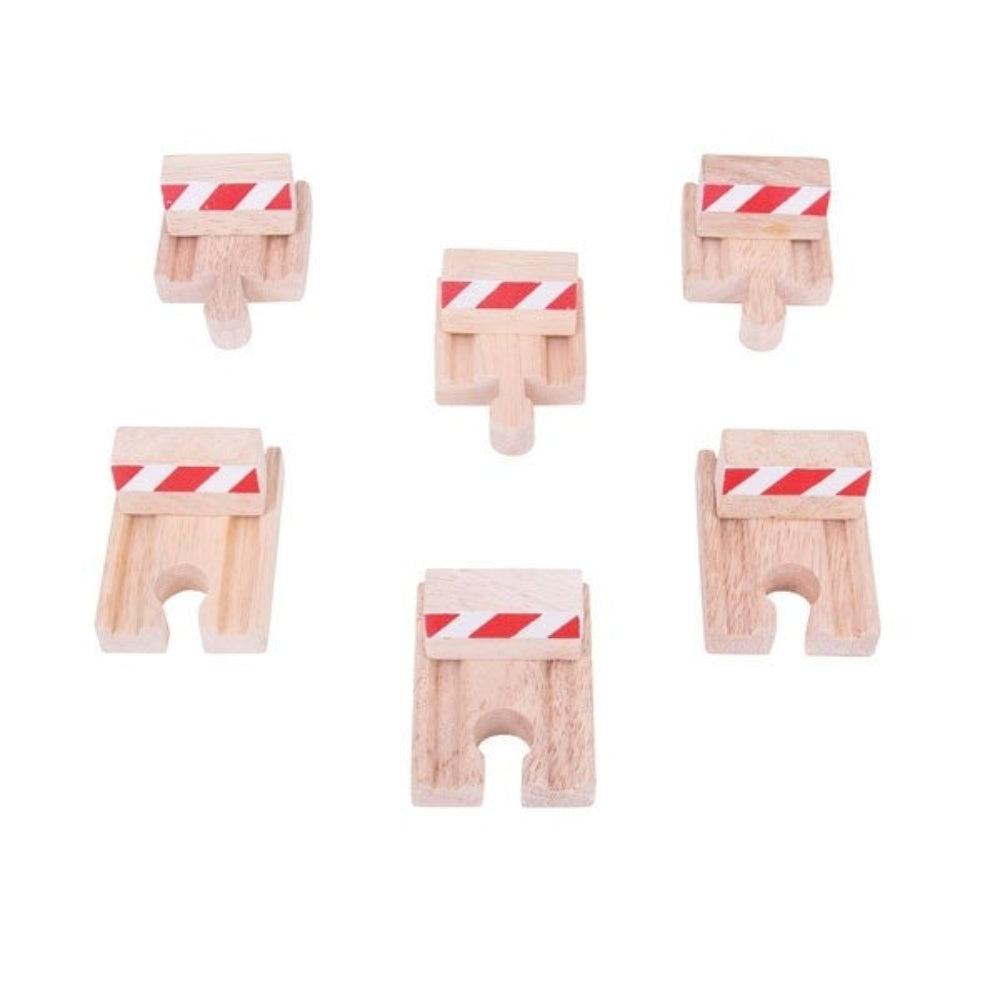 Bigjigs Rail Wooden Buffers Set – Track End Stops for Wooden Train Sets
