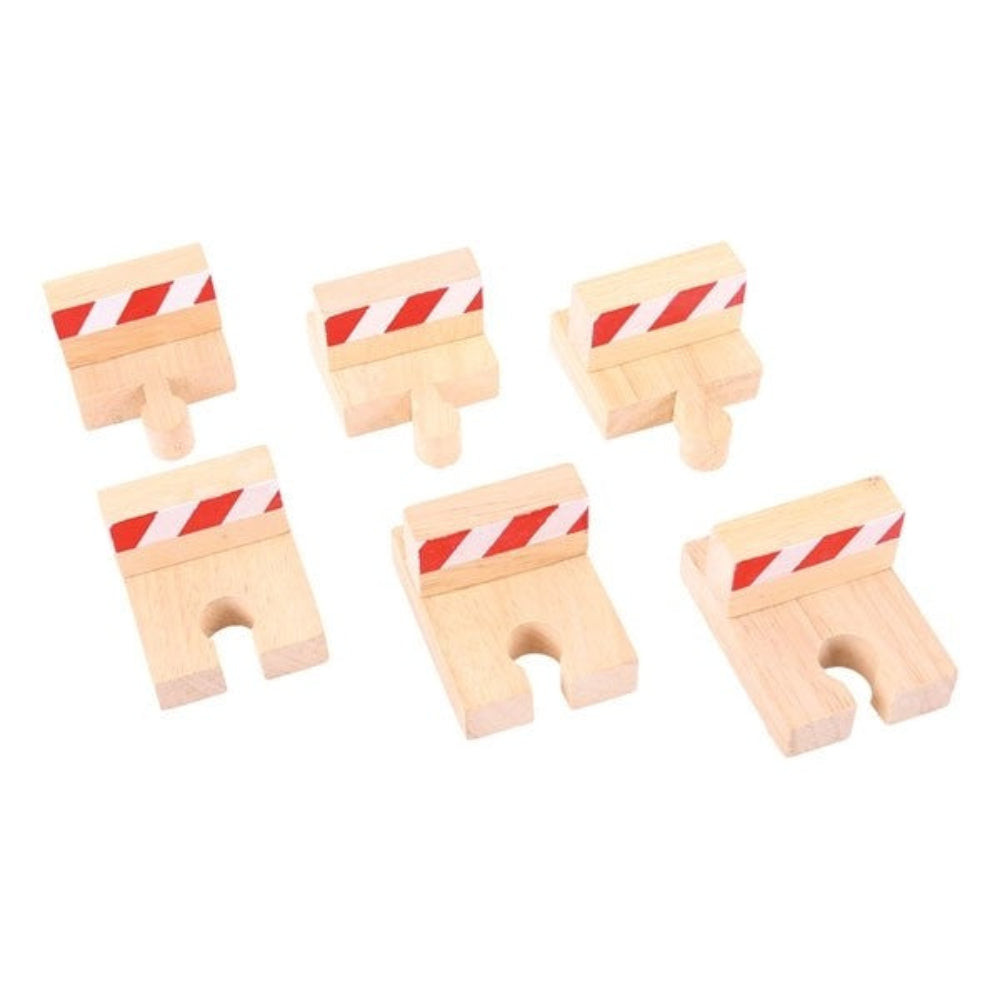 Bigjigs Rail Wooden Buffers Set – Track End Stops for Wooden Train Sets
