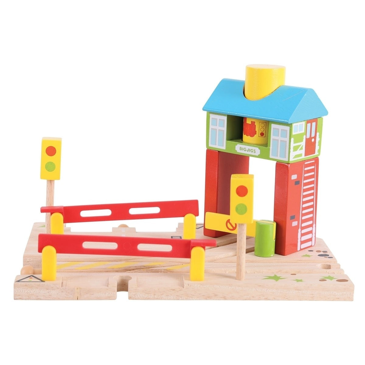 Bigjigs Rail Signal Box Wooden Train Track Accessory for Railway Layouts