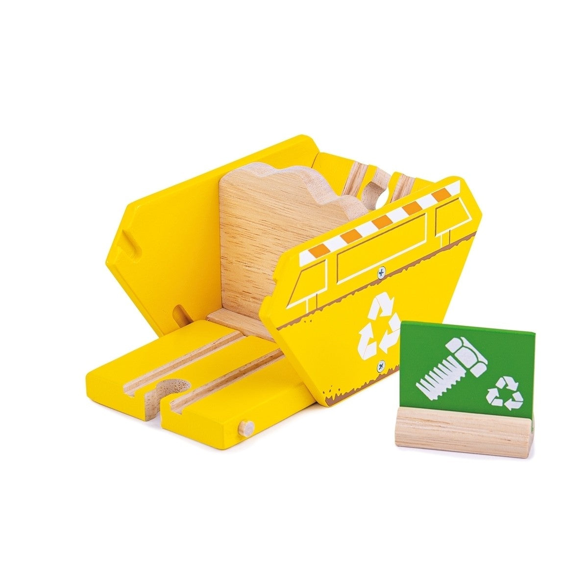 Bigjigs Rail Wooden Rubble Skip Construction Accessory for Wooden Train Sets
