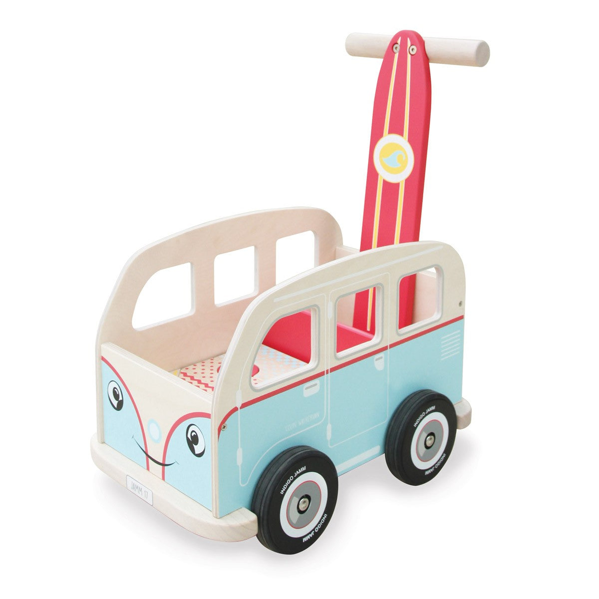 Indigo Jamm Colin Van Wooden Baby Walker with Shape Sorter and Building Blocks