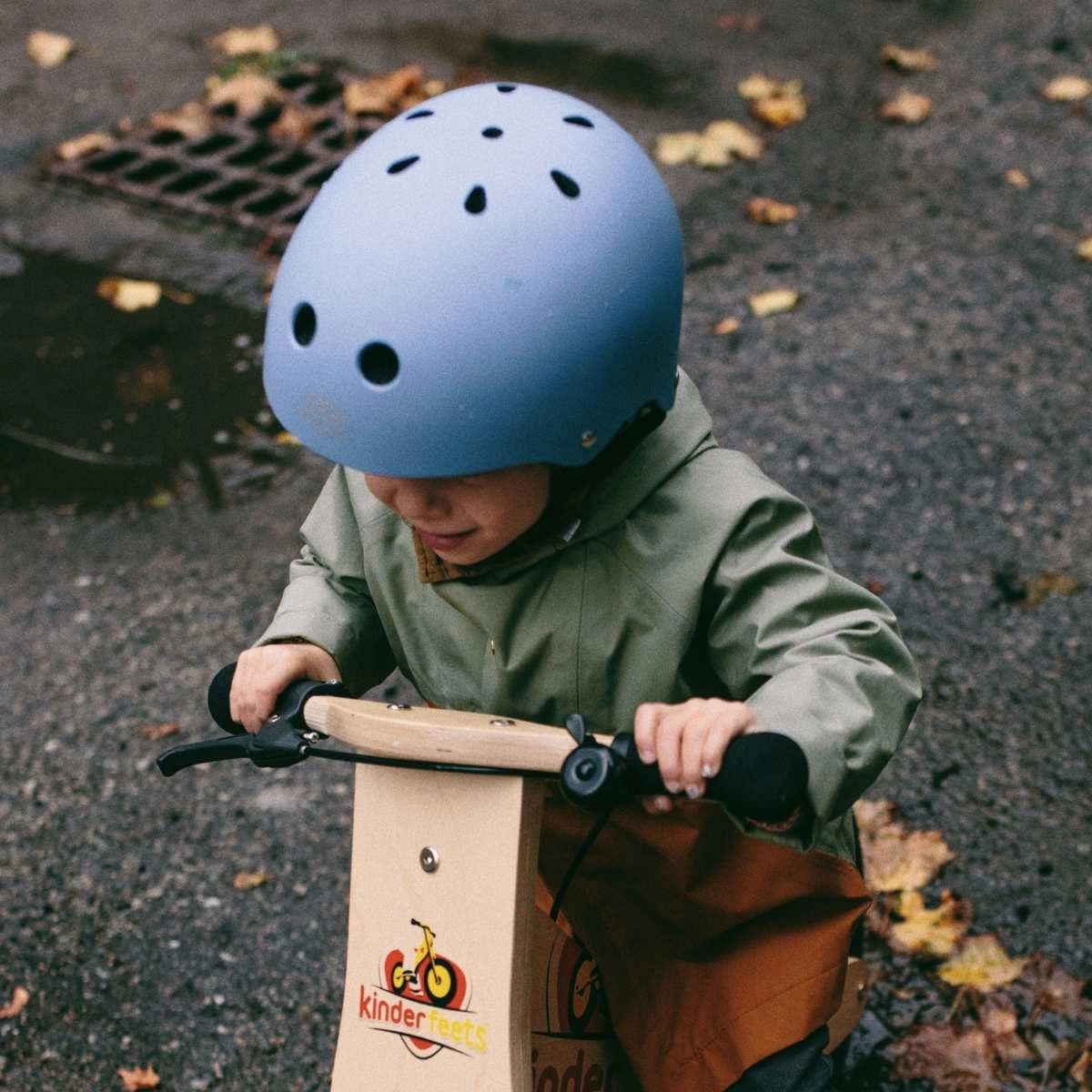 Kinderfeets Toddler Bike Helmet Matte Slate Blue Adjustable Safety Helmet