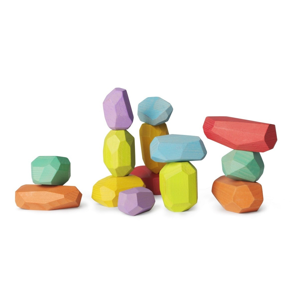 Kinderfeets Stacking Stones Rainbow Wooden Toy for Balance and Motor Skills