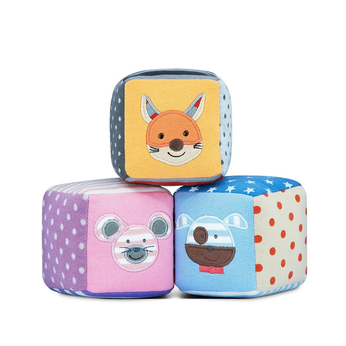 Organic Farm Buddies Soft Baby Blocks Set Organic Cotton Sensory Toy