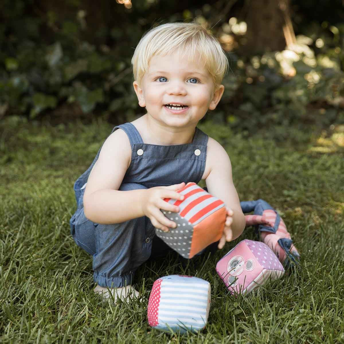 Organic Farm Buddies Soft Baby Blocks Set Organic Cotton Sensory Toy