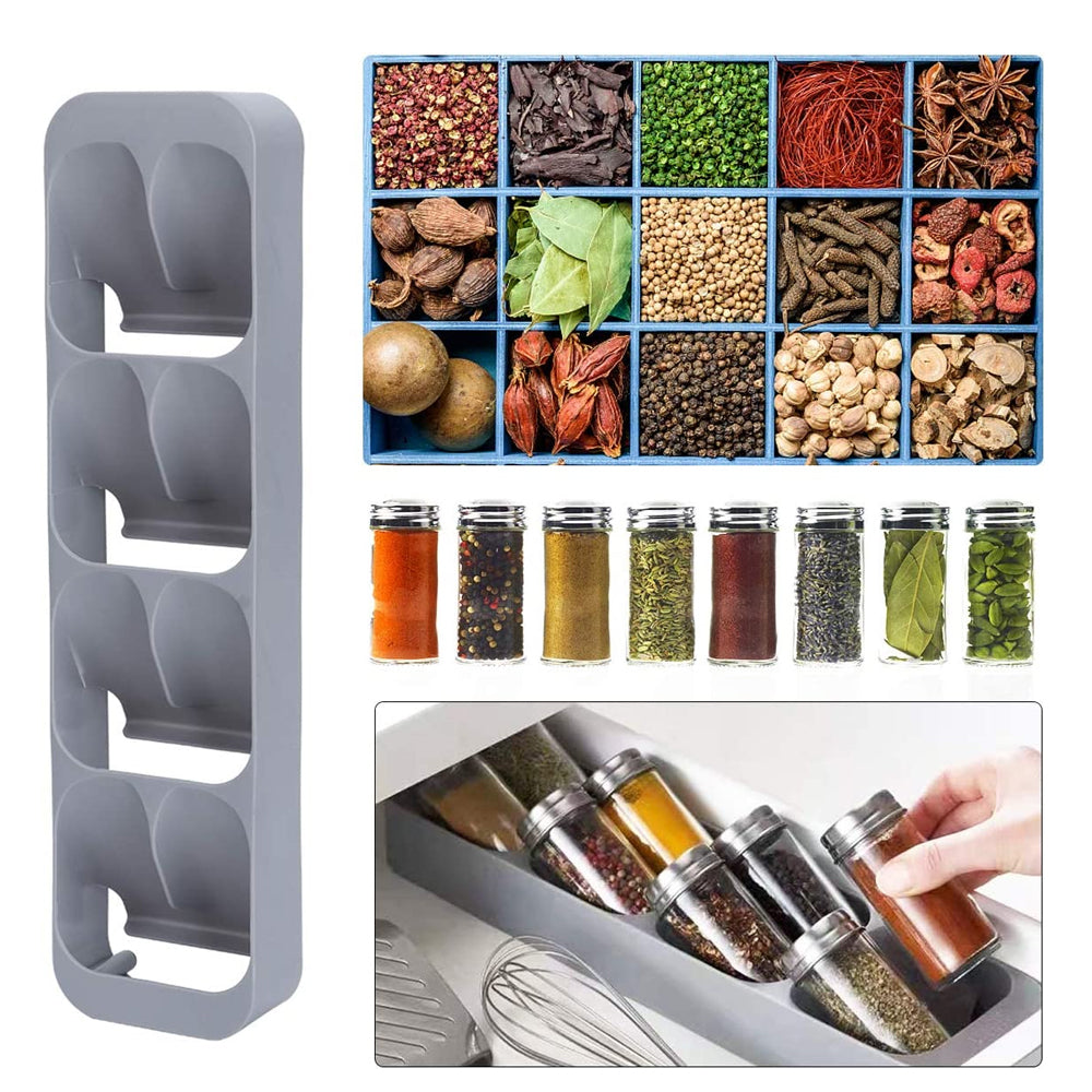1/2 Pcs 8 Slot Spice Storage Organizer for Kitchen Drawers