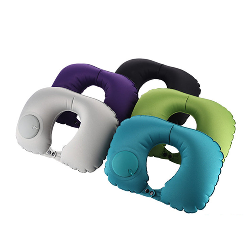 U Shaped Portable Inflatable Manual Pressurized Neck Pillow