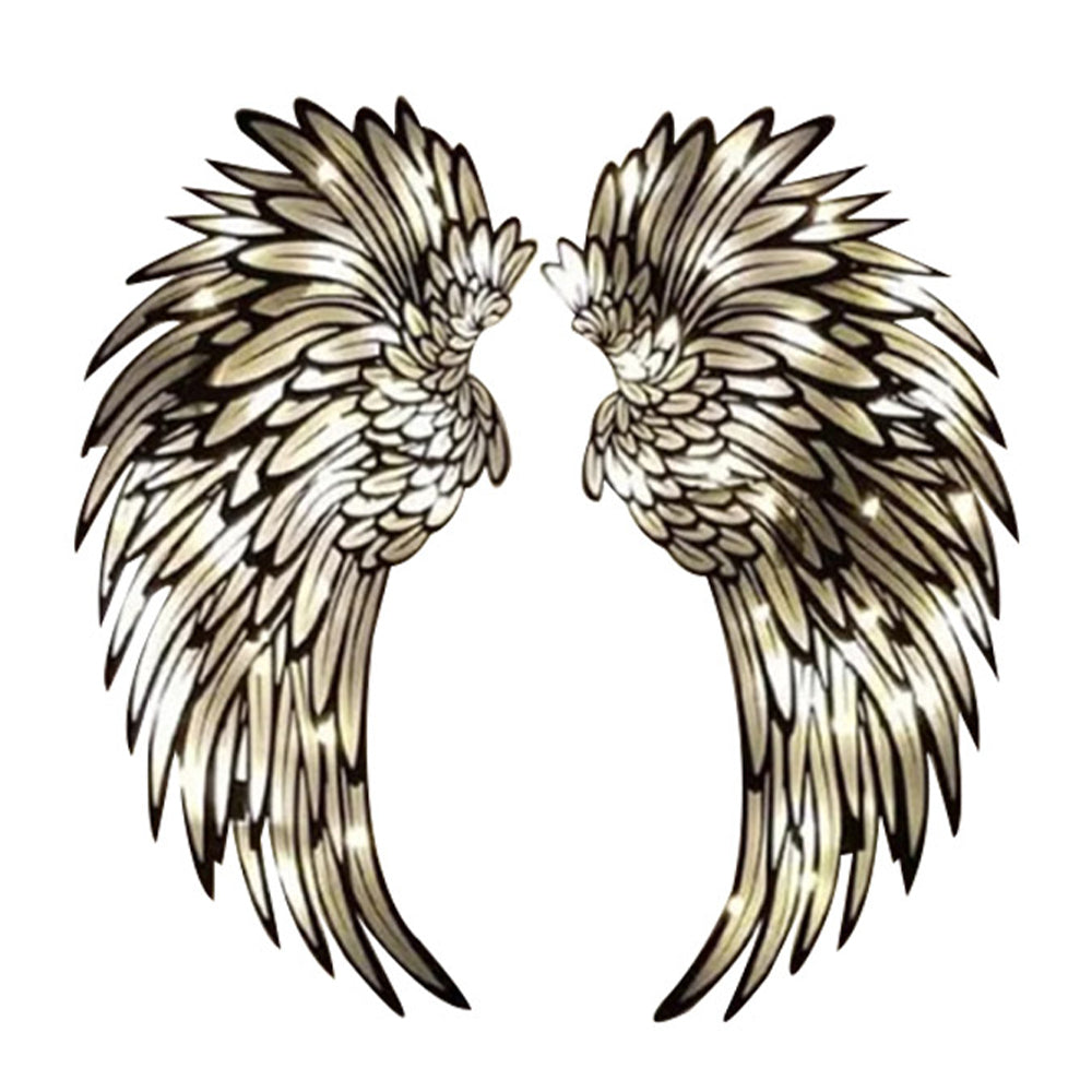 Angel Wings Metal Wall Decor with LED Light -Battery Powered