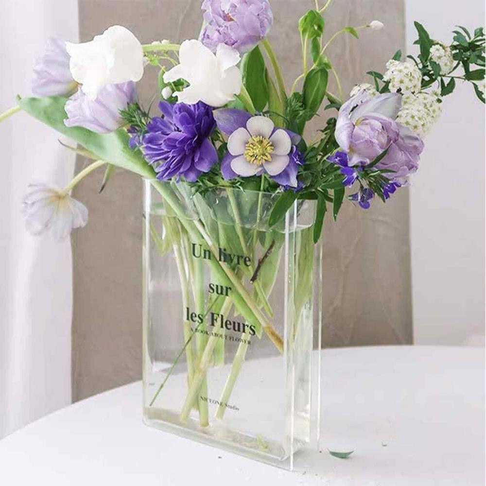Clear Book Vase Artistic and Cultural Decor Acrylic Vase