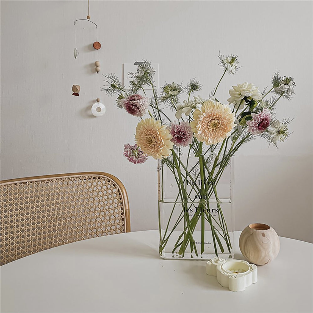 Clear Book Vase Artistic and Cultural Decor Acrylic Vase
