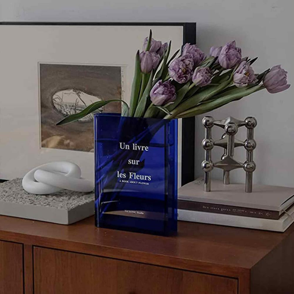 Clear Book Vase Artistic and Cultural Decor Acrylic Vase