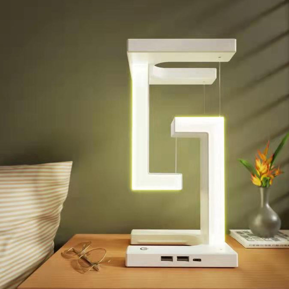 Wireless Charging Levitating LED Table Night Lamp-USB Plugged-in