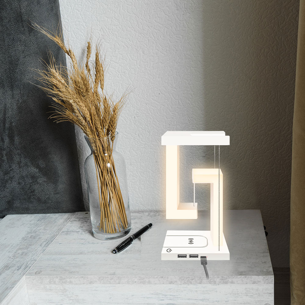 Wireless Charging Levitating LED Table Night Lamp-USB Plugged-in