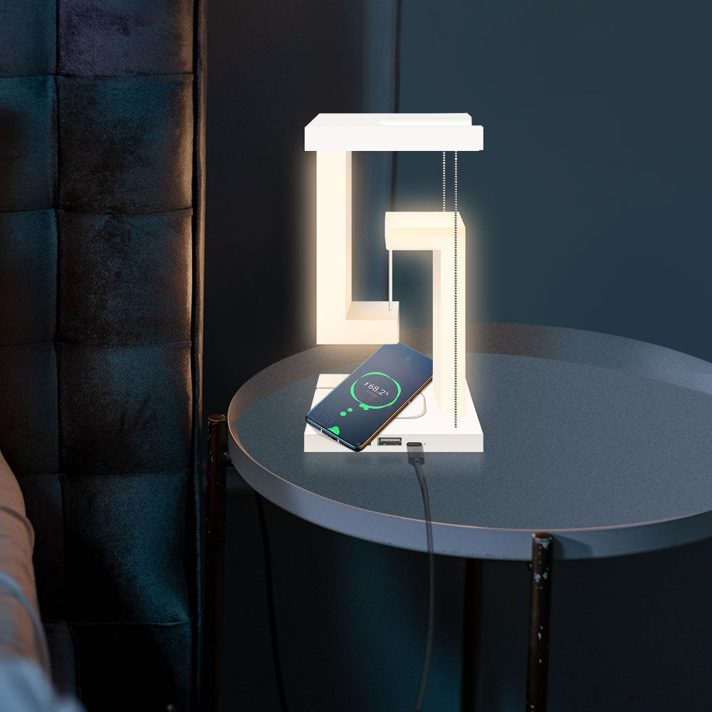 Wireless Charging Levitating LED Table Night Lamp-USB Plugged-in