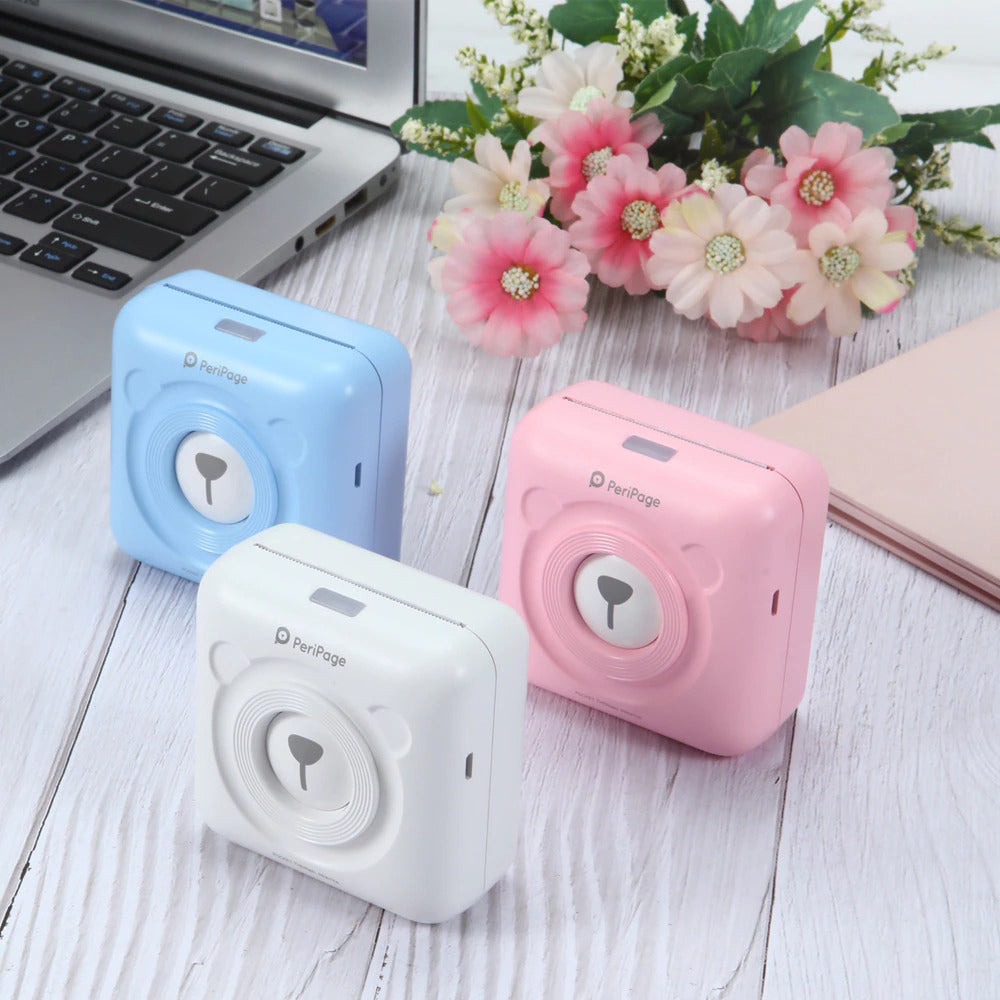Mini Pocket Thermal Paper Photo Printer with Paper- USB Rechargeable
