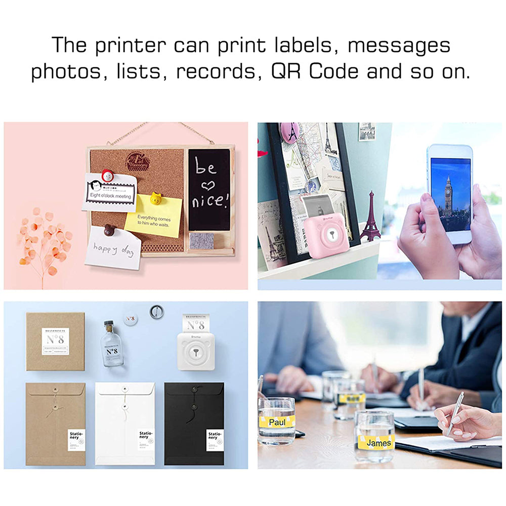 Mini Pocket Thermal Paper Photo Printer with Paper- USB Rechargeable