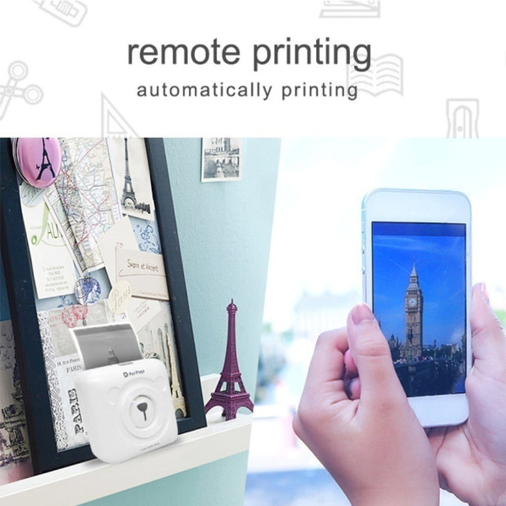 Mini Pocket Thermal Paper Photo Printer with Paper- USB Rechargeable
