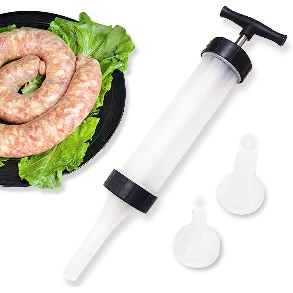 Heavy-Duty Manual Sausage Stuffer with 3 Professional Grade Filling Nozzles