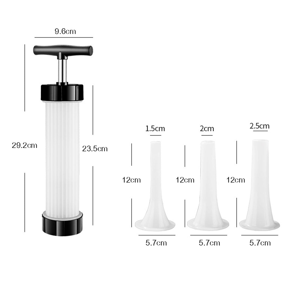Heavy-Duty Manual Sausage Stuffer with 3 Professional Grade Filling Nozzles
