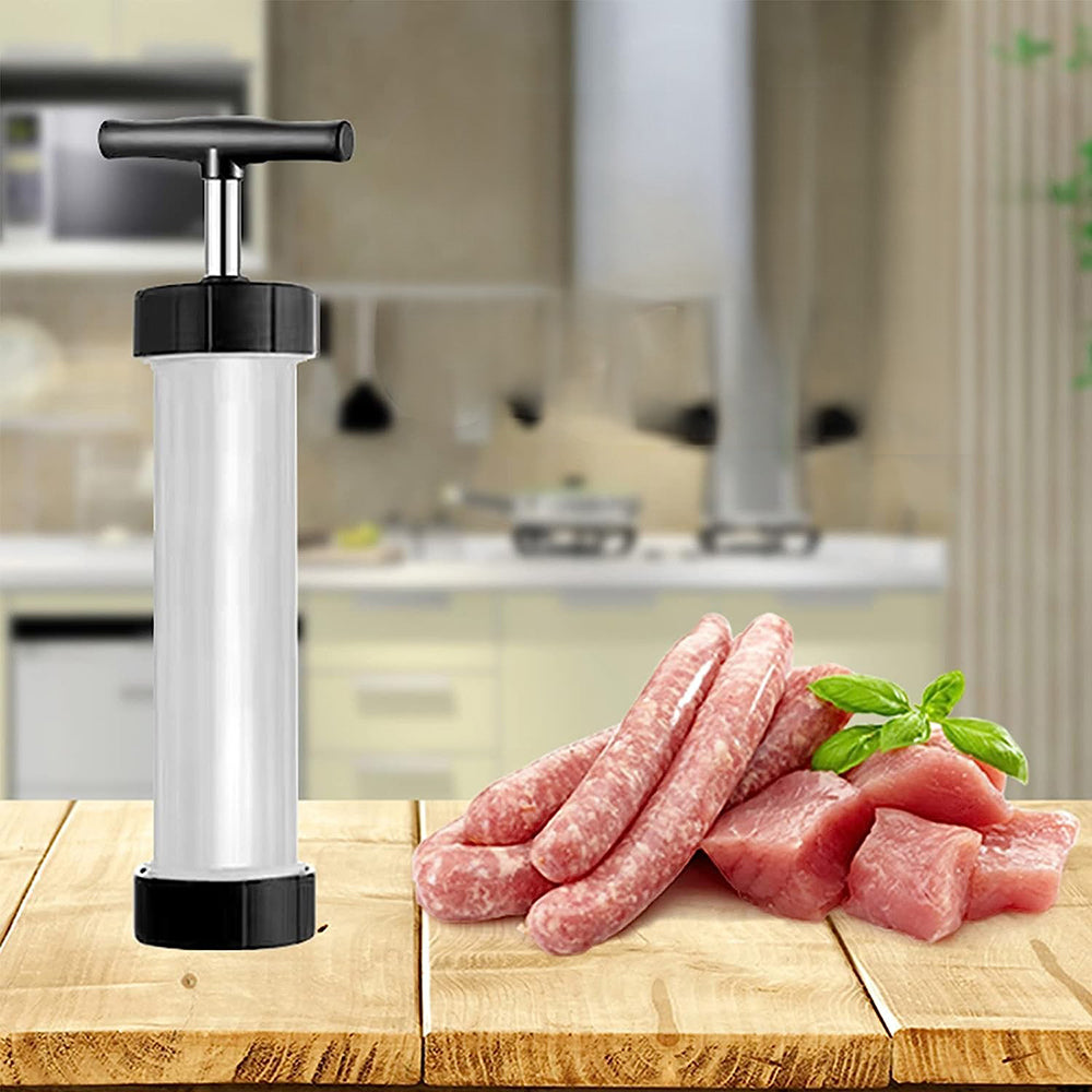 Heavy-Duty Manual Sausage Stuffer with 3 Professional Grade Filling Nozzles